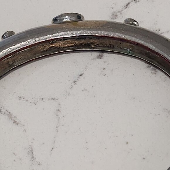 Silver Tone Cuff Bangle Bracelet - Picture 4 of 5